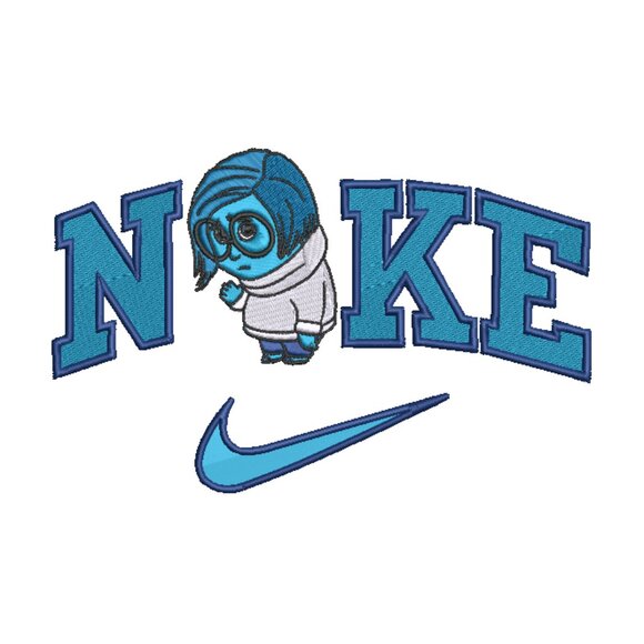 Nike Sadness Embroidered Adult Unisex Crewneck Sweatshirt Inside Out - Picture 3 of 10